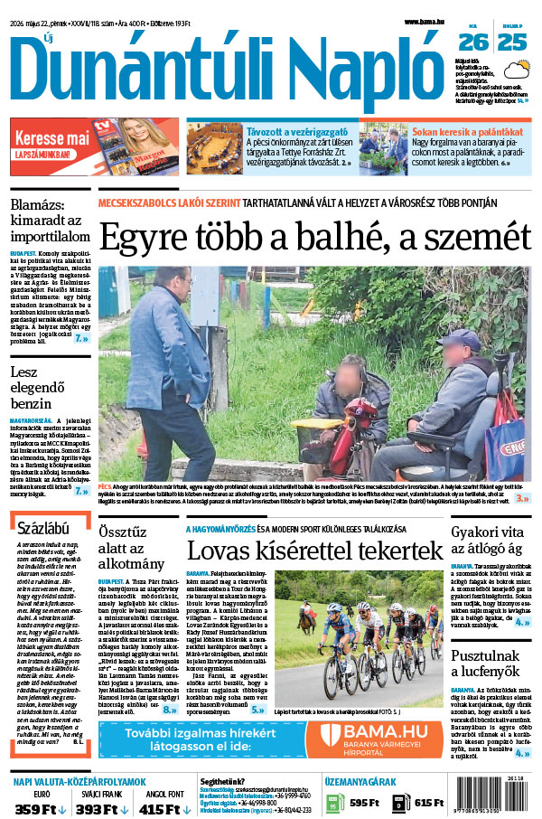 Lapszám: 2026. 05. 22. + MELLÉKLET