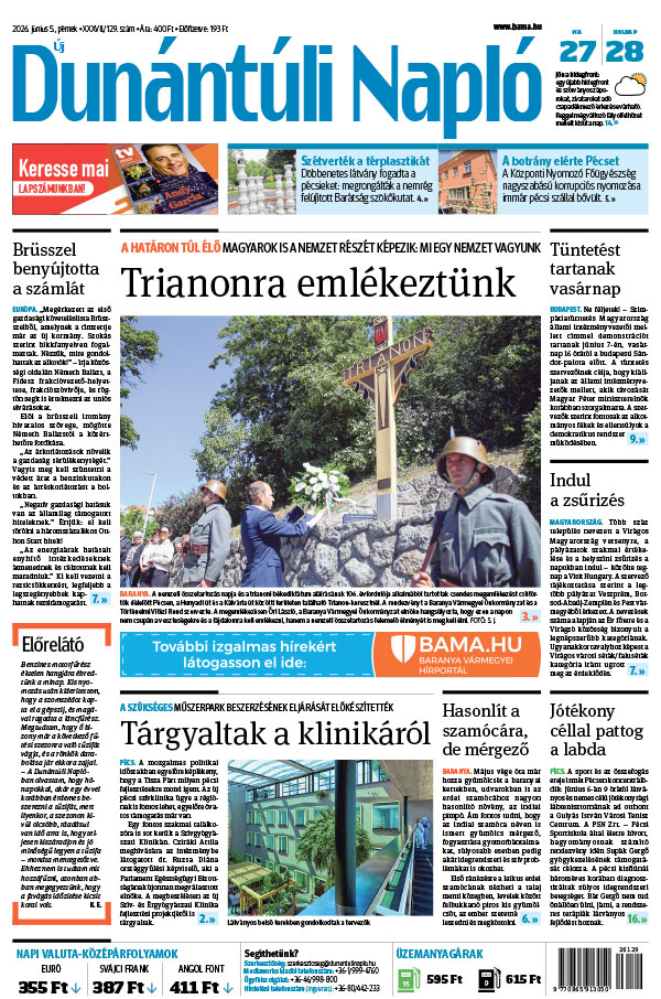 Lapszám: 2026. 06. 05. + MELLÉKLET